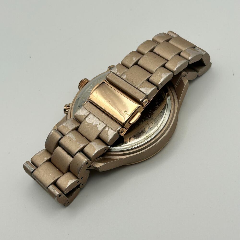 Attention Women's Rose Gold Tone Crystal Bezel Watch Working New Battery - Picture 5 of 8